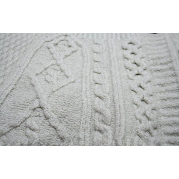 Carraigdonn Ireland Aran Cable Knit Wool Cardigan Womens Small Notre Dame Logo - Picture 6 of 9